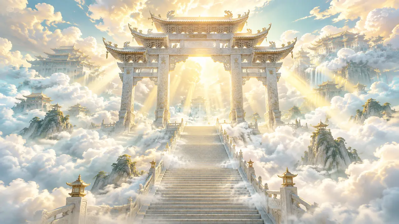 南天绘画ai怎么画天宫南天门？云海、牌坊与天光的分组词实测