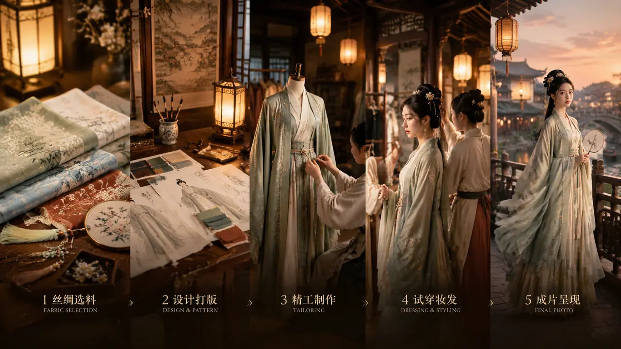 开封ai模特怎么用：一家汉服馆从选款到成图的全流程
