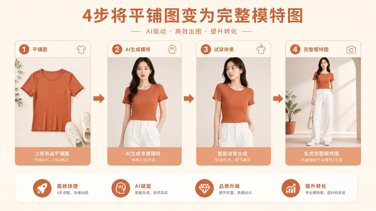 怎么ai模特出图？从一张衣服图到详情页的完整路径