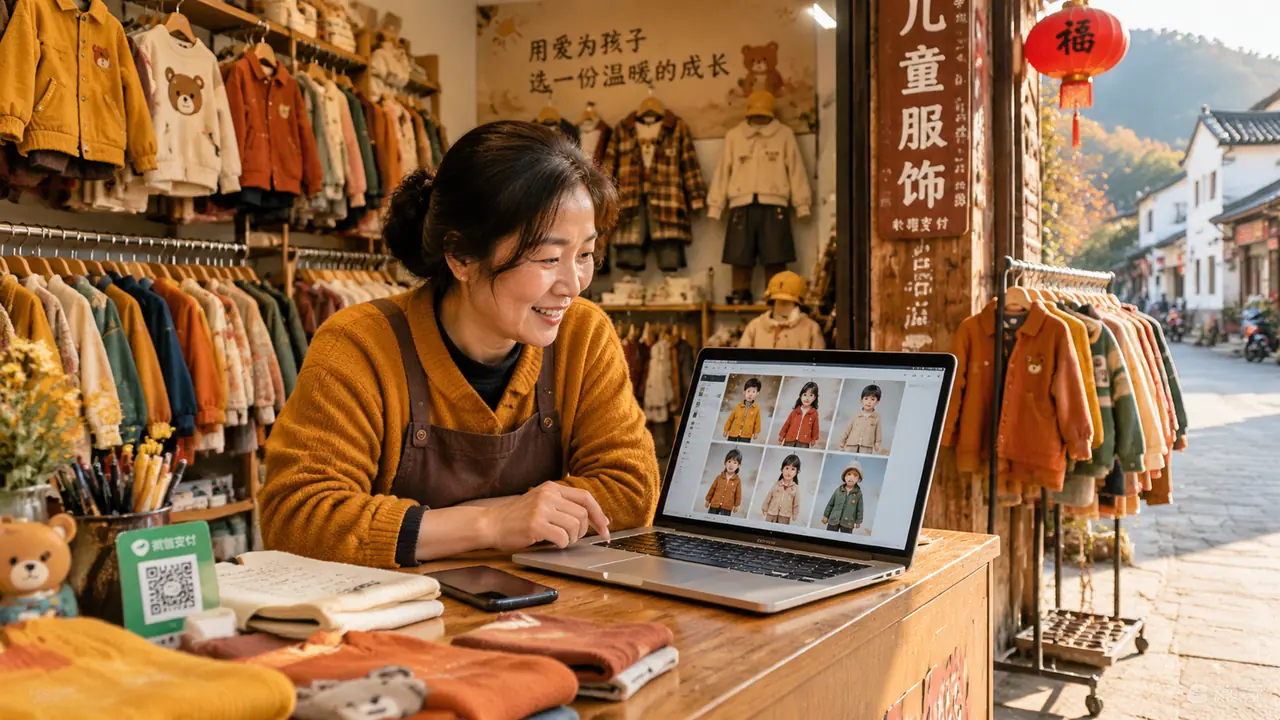 安徽ai模特需求从哪来？蚌埠童装档口老板娘的一本出图账