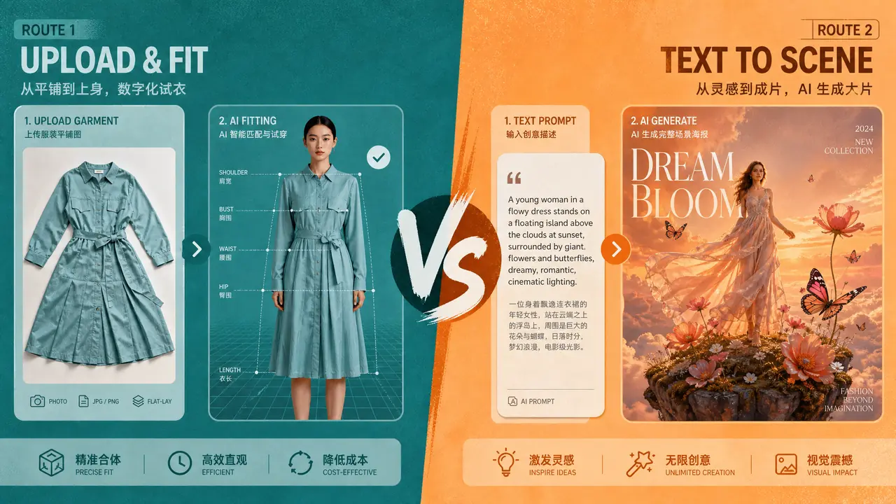 ai模特创作走换装路线还是文生图路线，两种做法对比