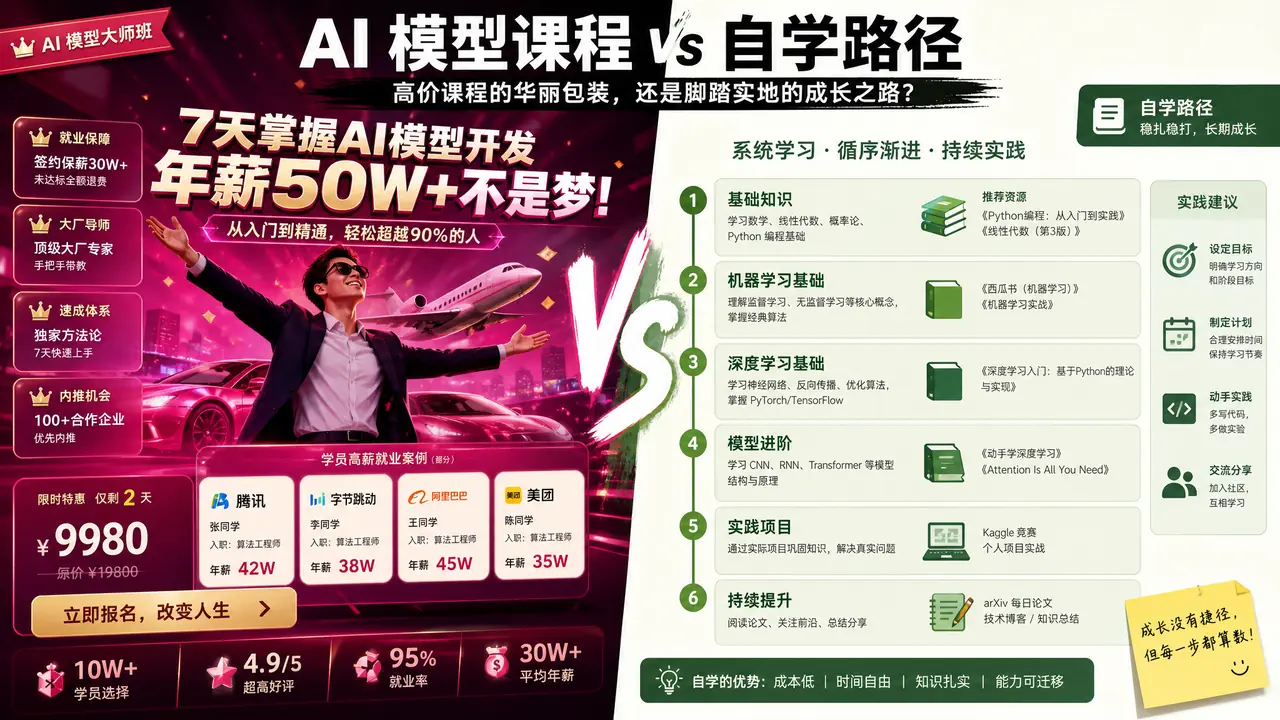 ai模特课程值不值得报？宣传页的水分和自学路线摆一起比