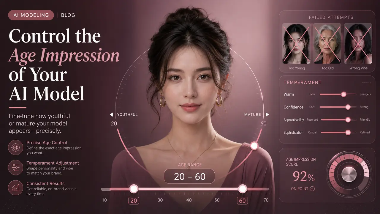 ai模特女的年龄感比颜值难控：气质区间调法与翻车实录