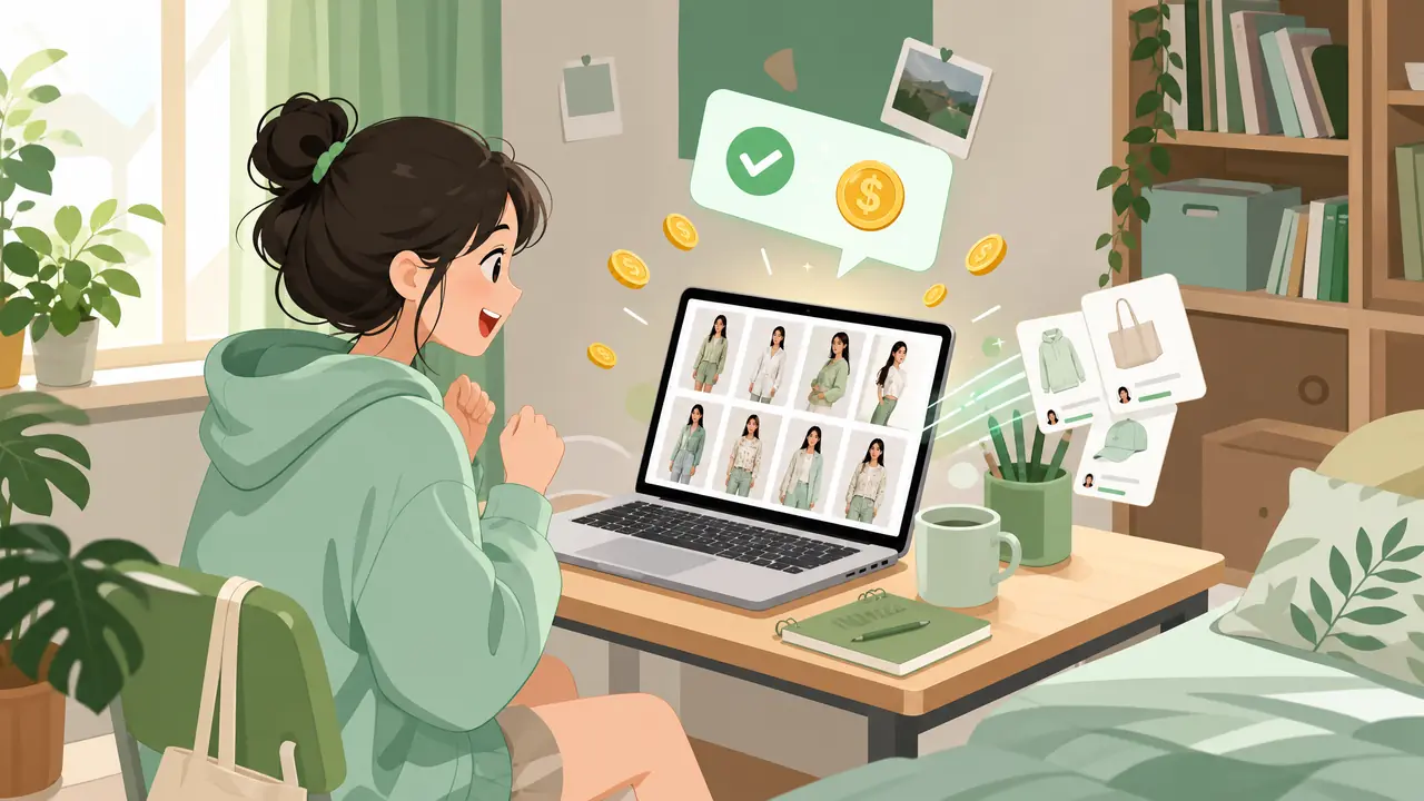 ai衣装模特接单一个月：学生党用出图技能赚到第一笔