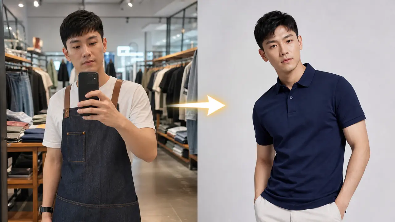 Ai变身模特怎么弄：把店员照片换成polo衫成片的实测