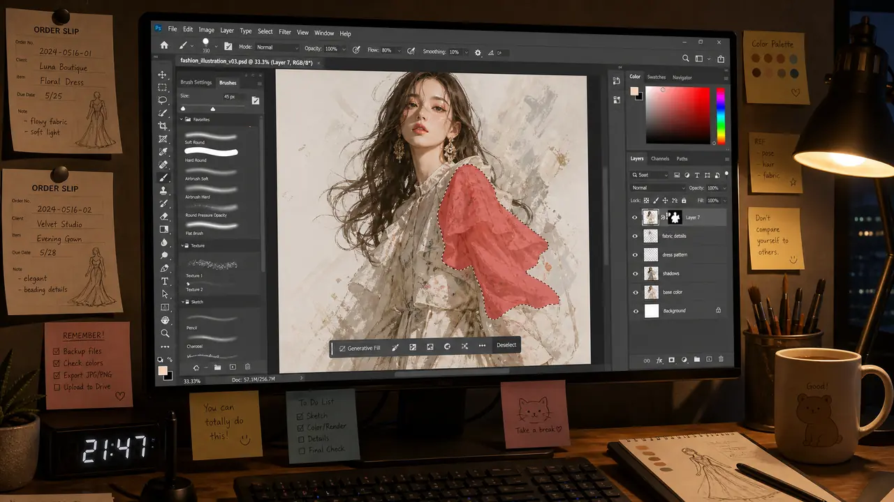krita ai模特工作流：本地出图加局部重绘的接单记录