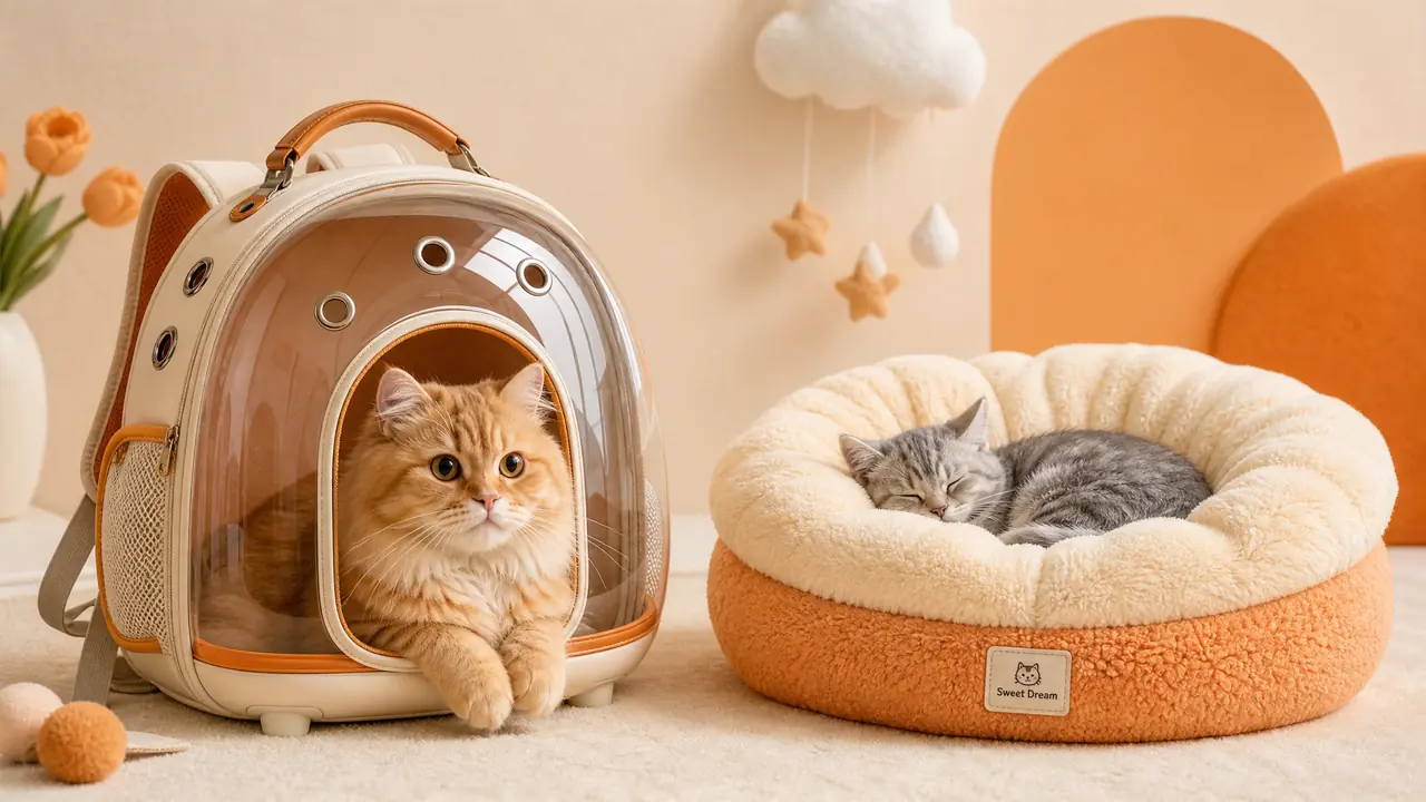 ai模特猫咪出图实测：猫包、猫窝产品配图的做法