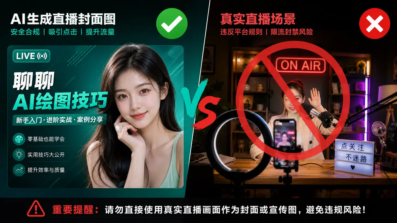 直播ai模特怎么用才对：封面贴片能用，开播这件事别碰
