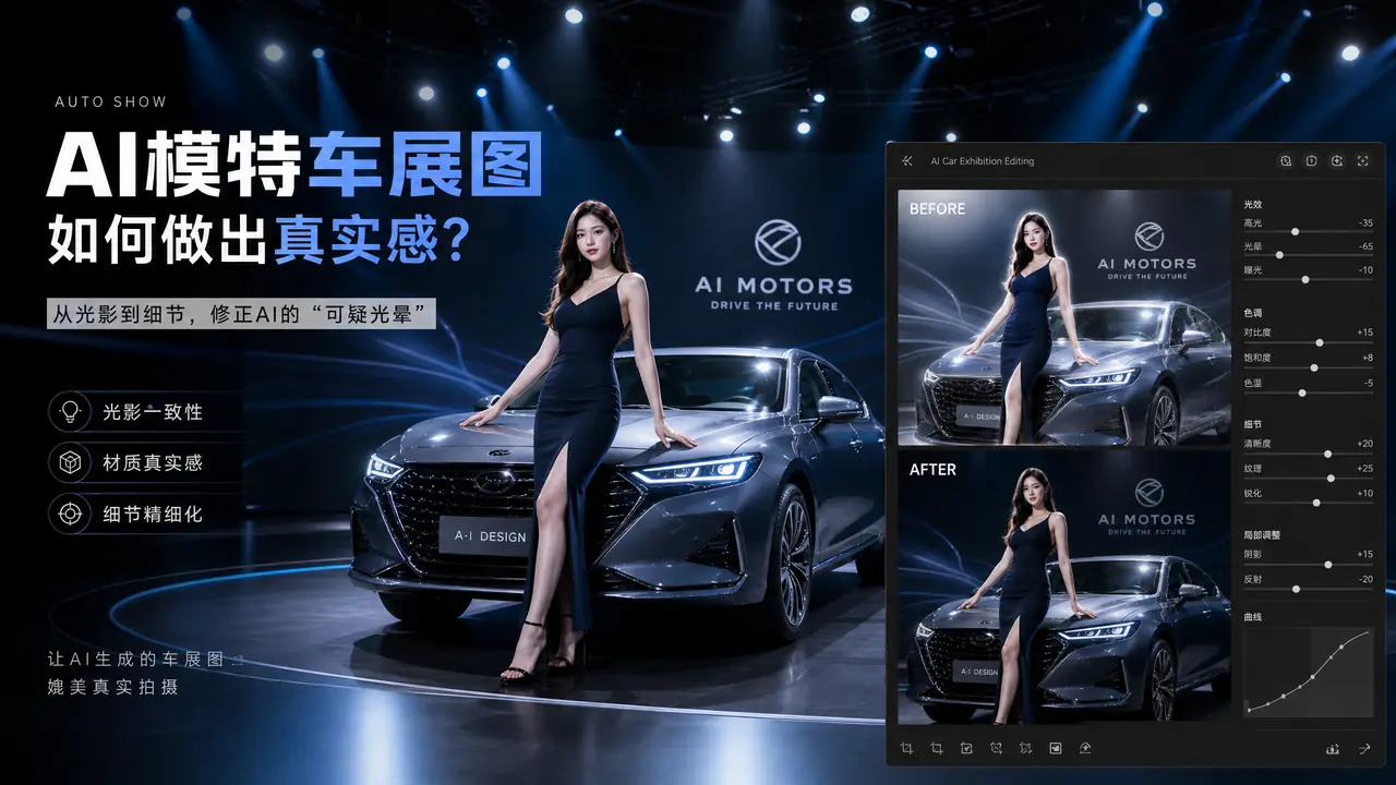 车展ai模特图怎么做才不假：车载用品卖家的实操记录