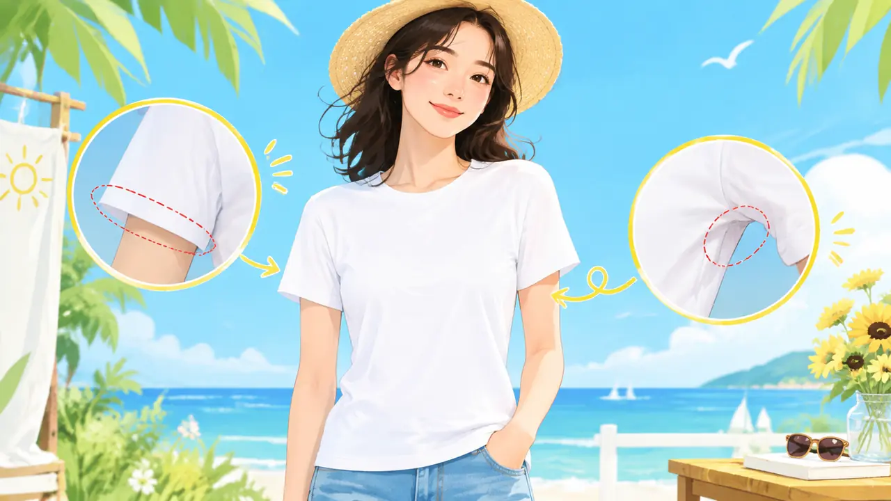 短袖模特ai最好出图，坑只在袖口和腋下