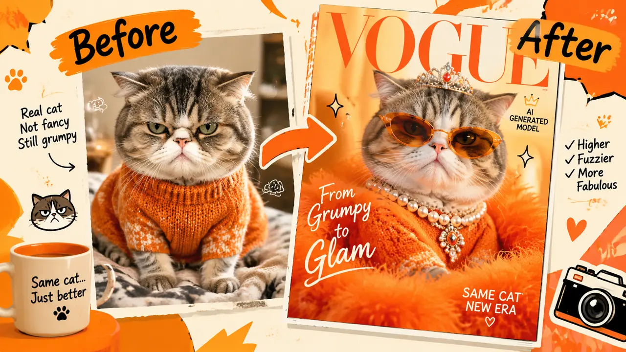 模特猫ai出图实录：我家猫再不用穿衣服了
