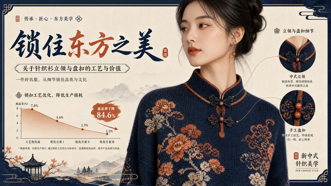 国风毛衣模特ai出图手记：盘扣立领怎么锁，废片率降下来了