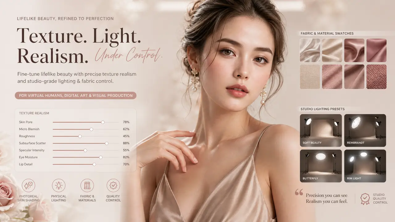 Ai真人模特美女图怎么做才不假：女装工作室的质感笔记