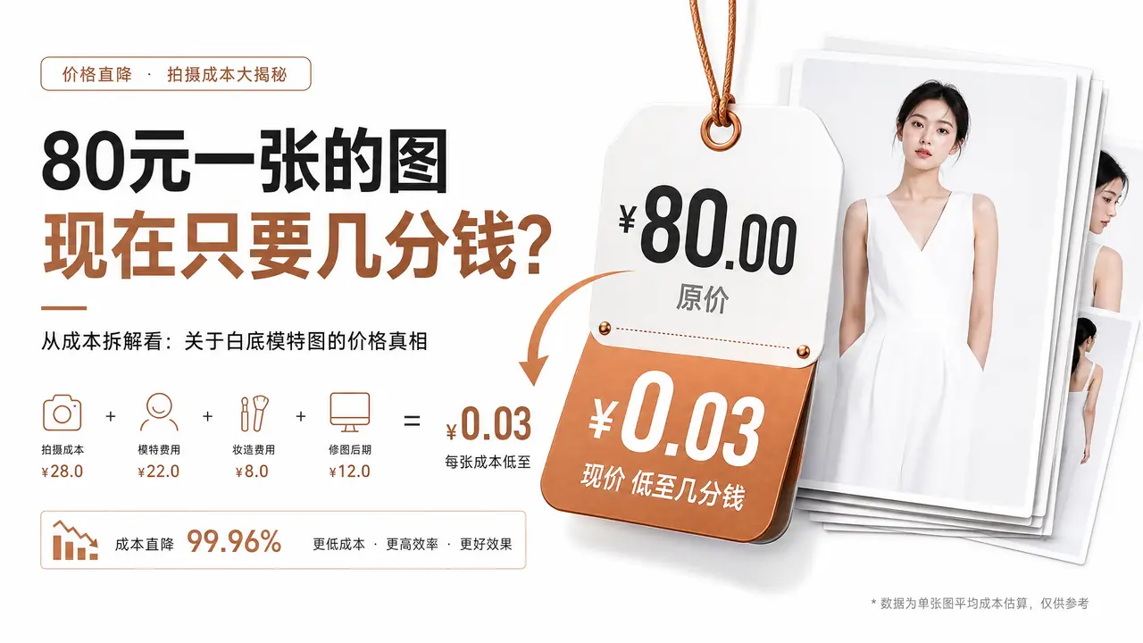 白底模特图ai实测账：80元一张的活，现在几毛钱出完