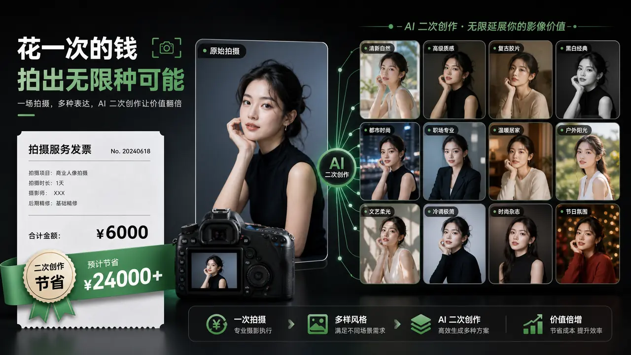 真人模特ai图片这样用：一场六千的拍摄，副图全靠ai二次加工省下来