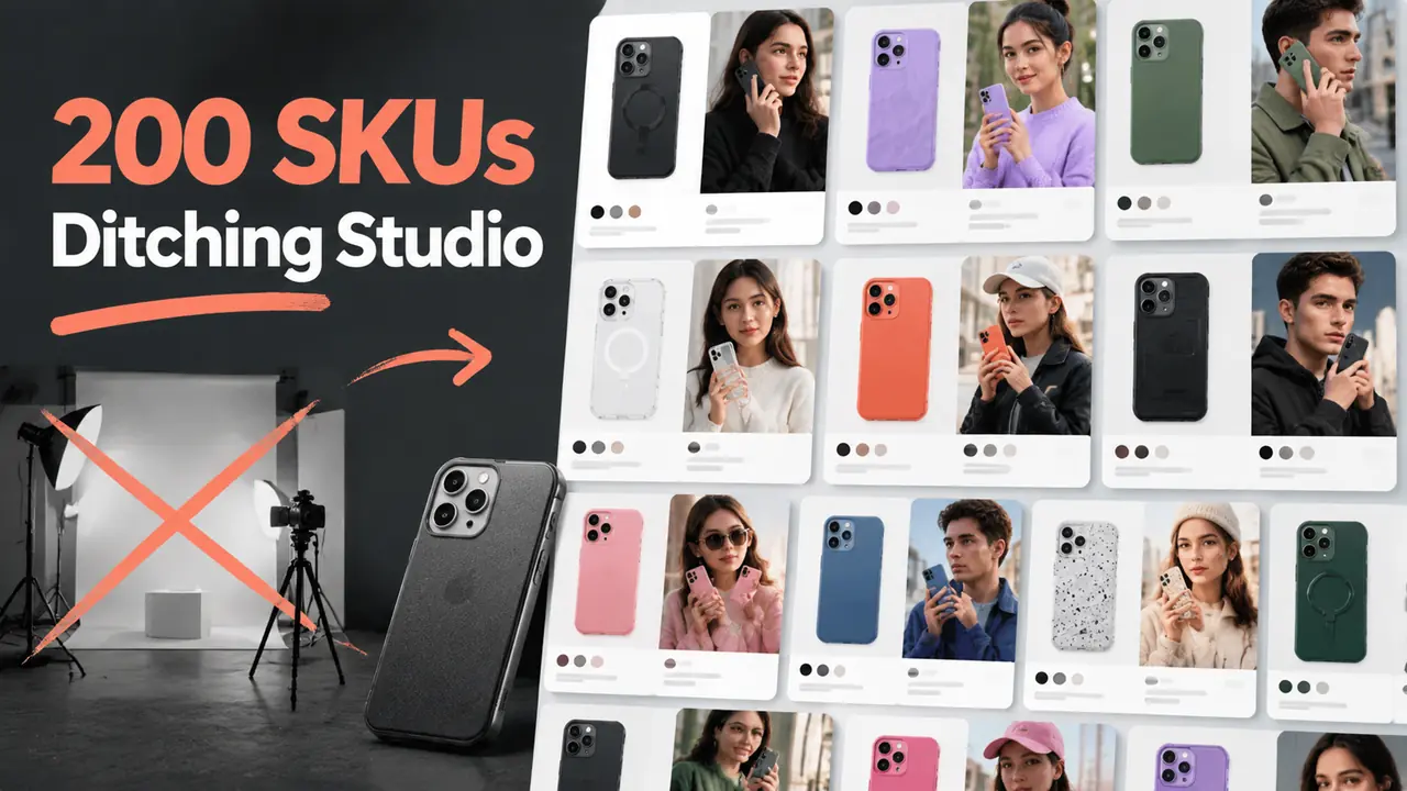 ai模特生成产品图实测：手机壳店两百个SKU换掉棚拍