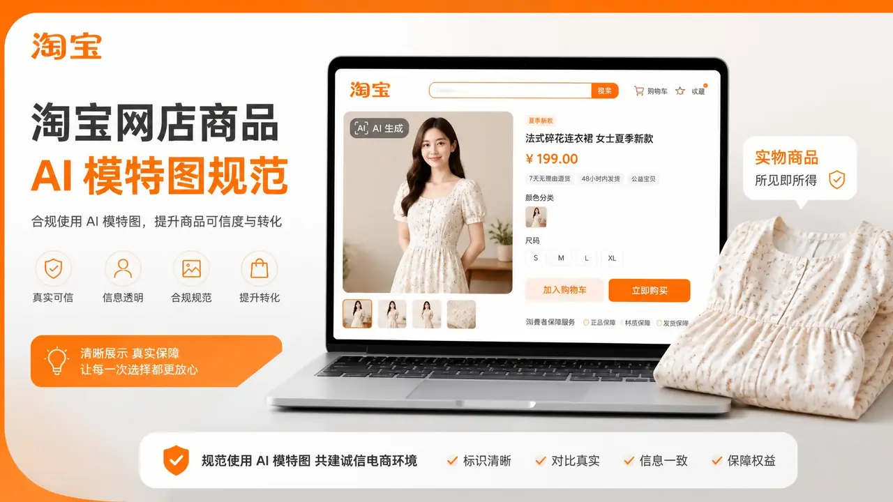 淘宝ai模特图怎么用不出事？开店八年的规则与实操