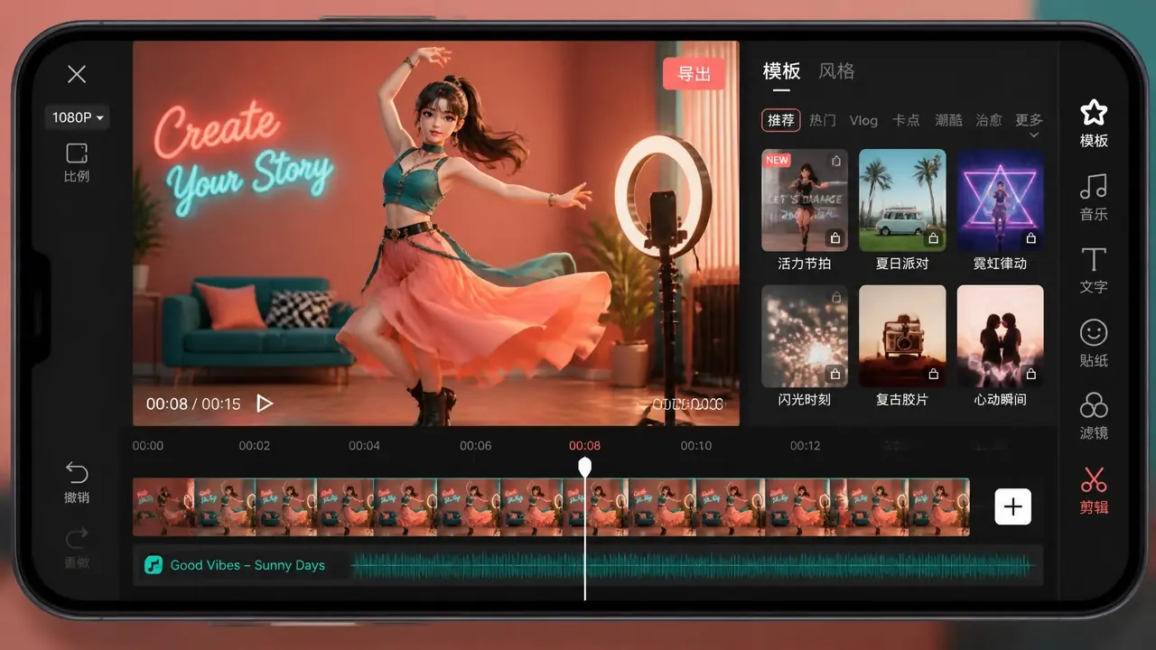 模特跳舞AI模板怎么用？短视频运营实测与翻车记录