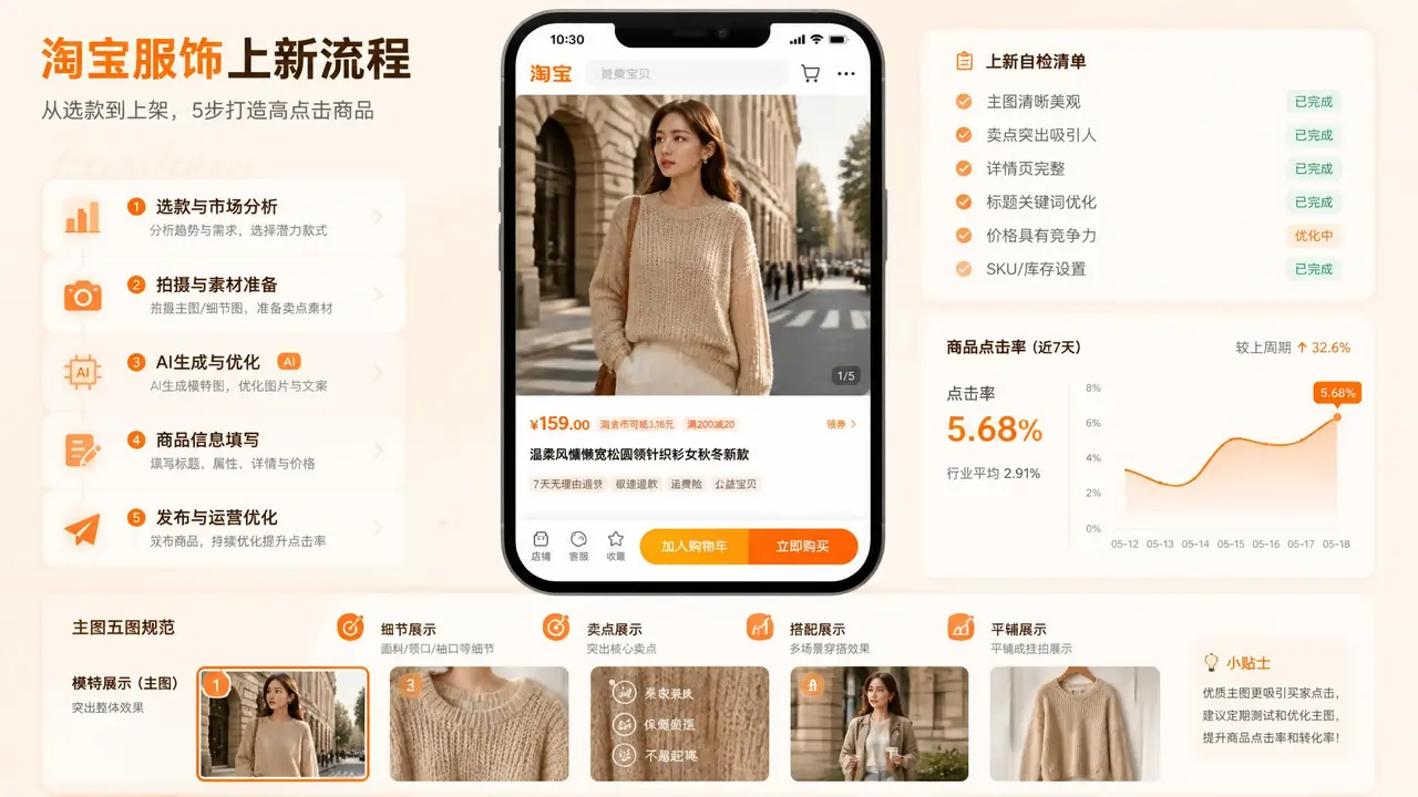 ai淘宝模特服装图全流程：从生成到上架的点击实测