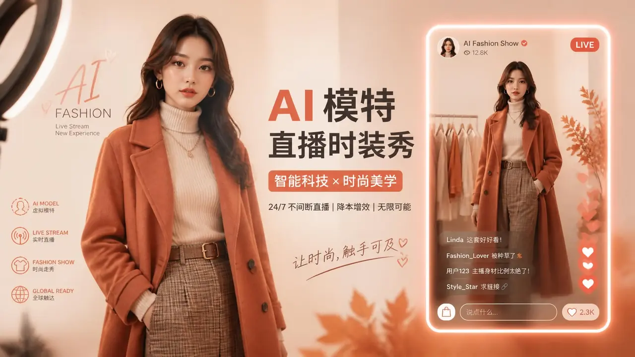 服装直播ai模特怎么用？直播间封面与合规边界实测