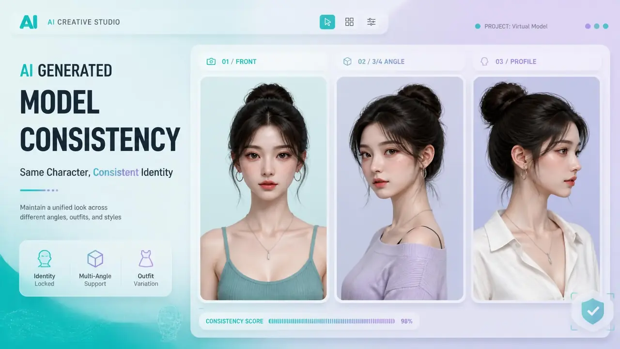 ai生成模特人物怎么保持同一张脸？美工的一致性手册