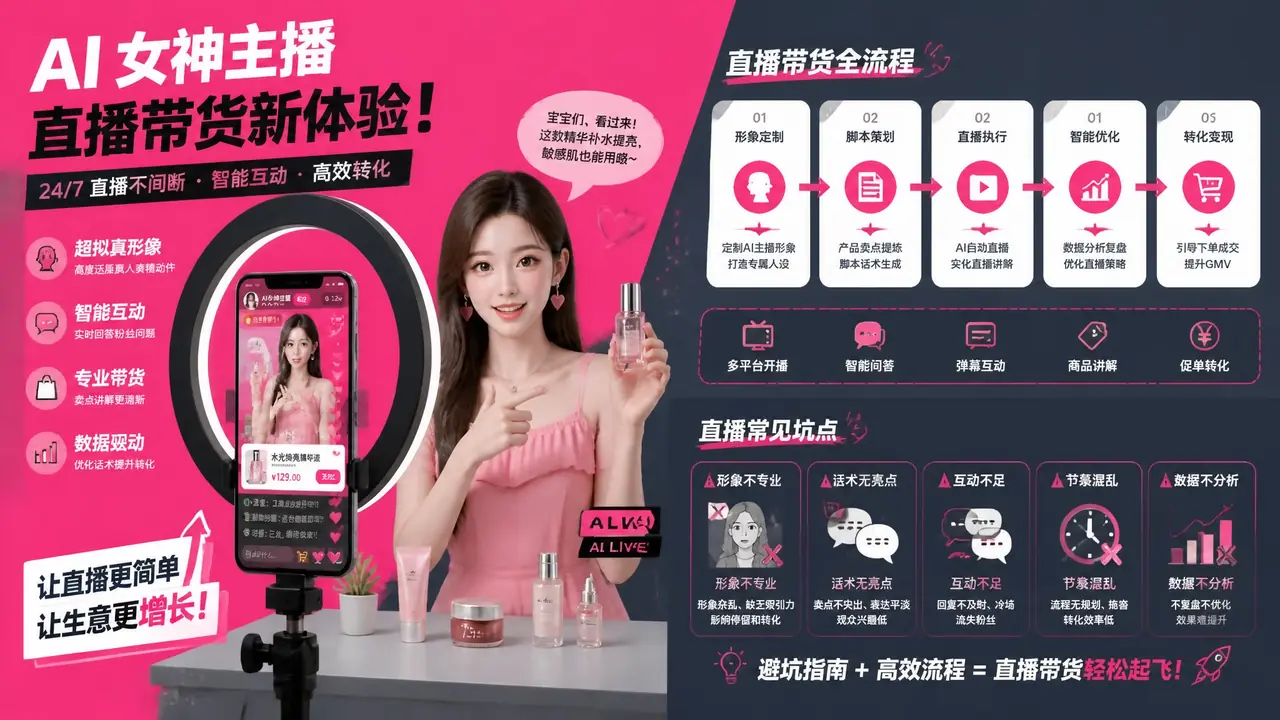 ai制作女模特怎么做？短视频直播带货素材的完整流程与踩坑实测