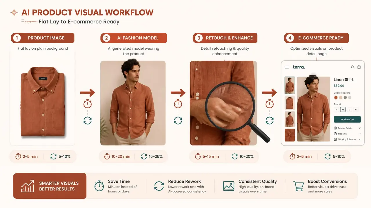 服装ai模特生成全链路实测：商品图到详情页的耗时与返修率