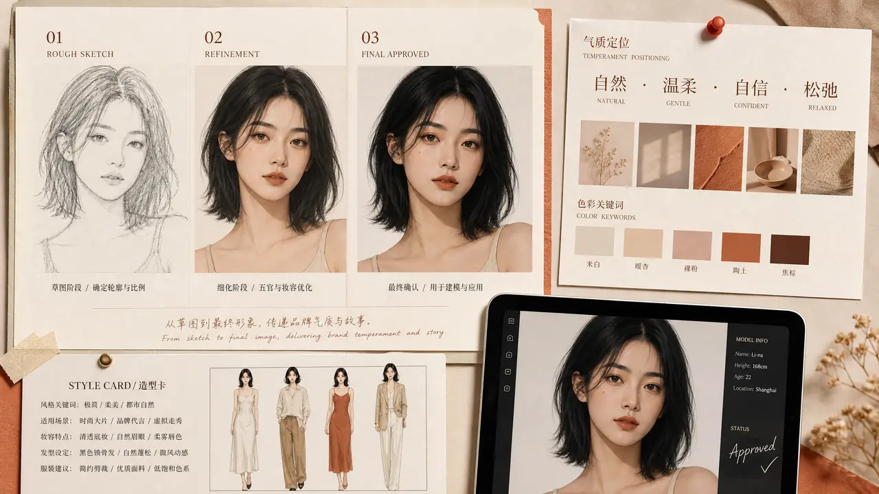 ai模特设计怎么做才稳？从形象定位到形象卡定稿的实操方法