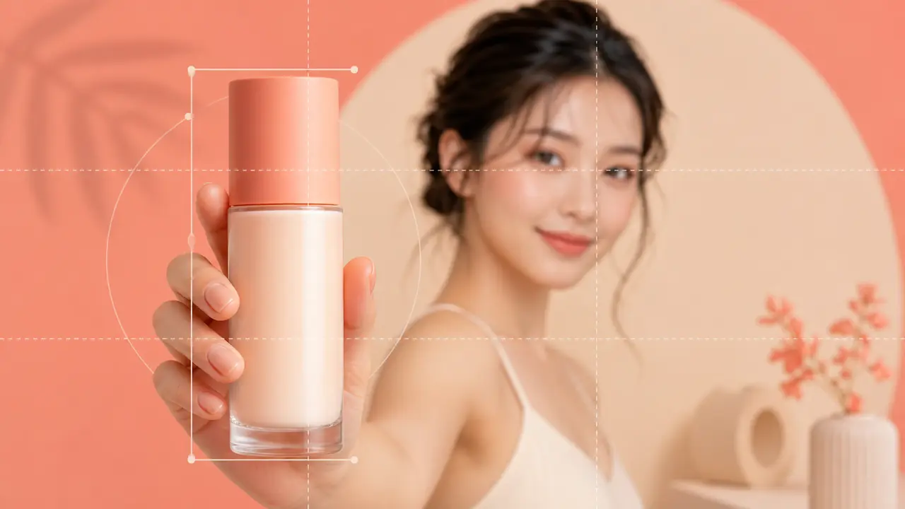 产品模特图ai怎么摆？产品当主角、模特当衬托的构图实测