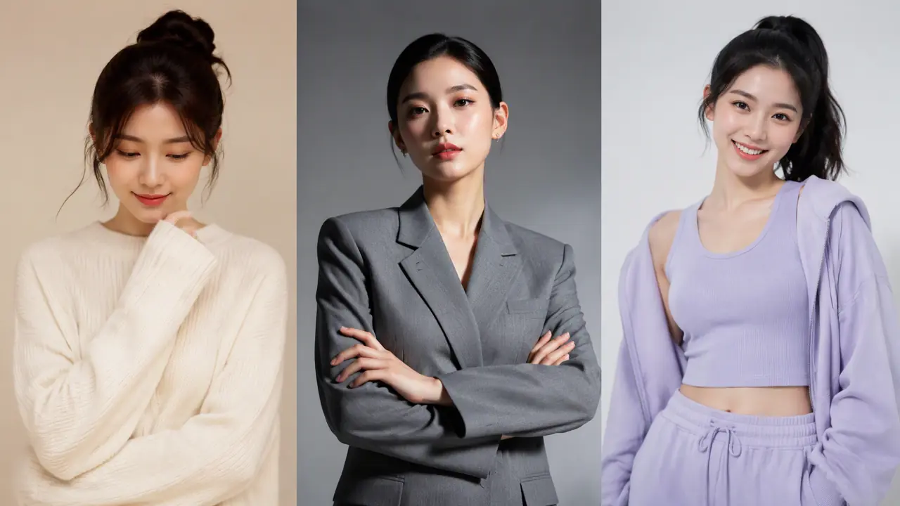 ai模特照女怎么出片？温柔干练元气三种气质的影棚调法实测