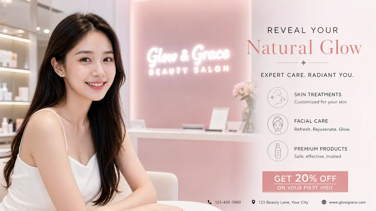 美业模特图用AI做：美容院海报当天出片的法子