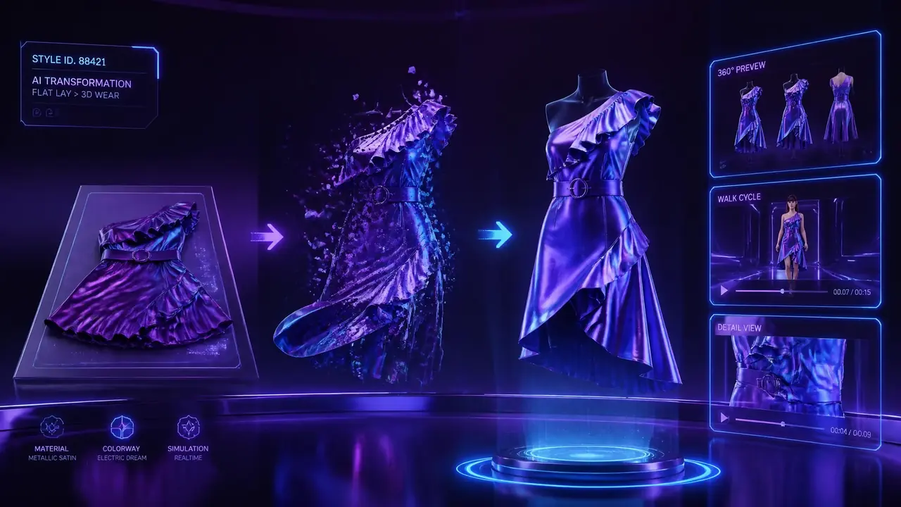 AI模特衣服视频怎么做？直播间预热片的流水线实测