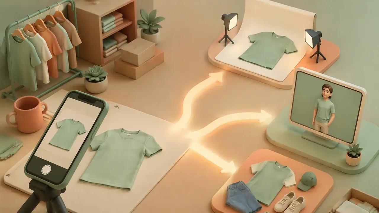 产品加ai模特怎么做？服装店主亲手试出来的三条路