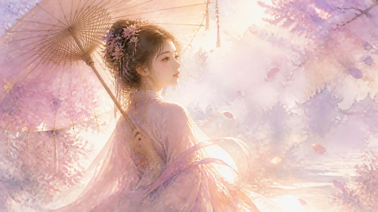 古装ai模特女孩怎么出少女感？开古风写真馆九年，我盯死了发饰、伞和逆光